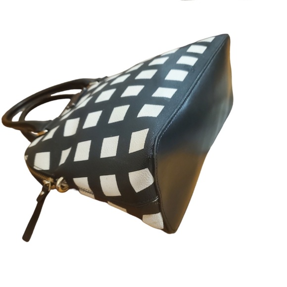 Kate Spade Carli Grove Street Pop Art satchel Bag checkered Black &  White - Picture 4 of 7